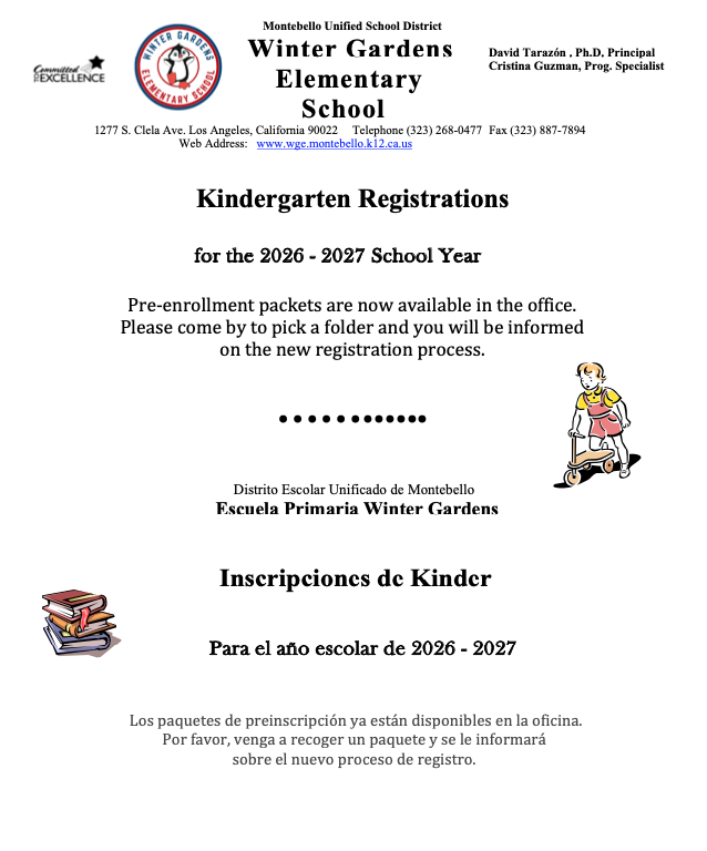 Kinder Registrations