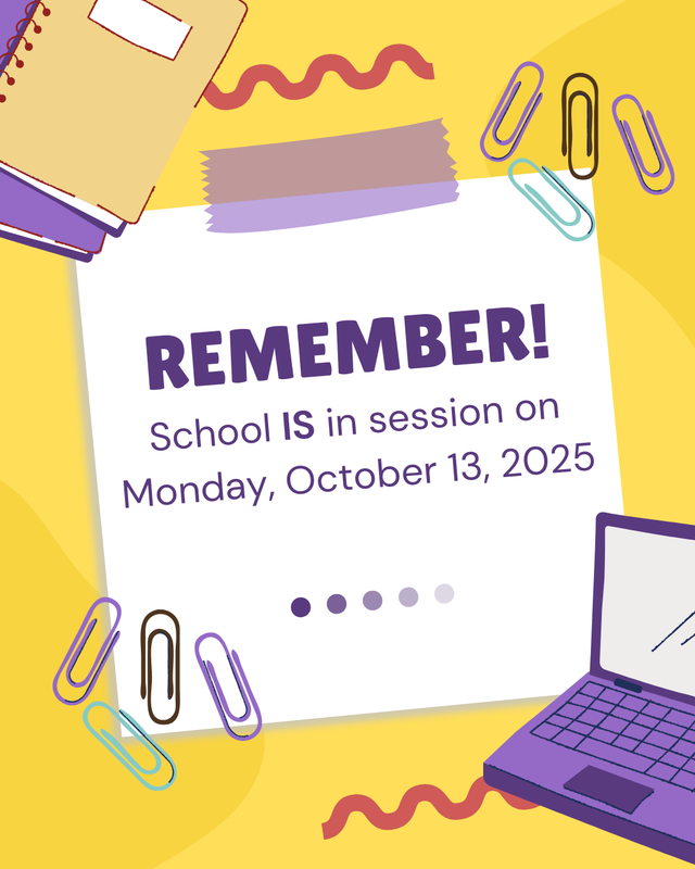 School is in Session Monday