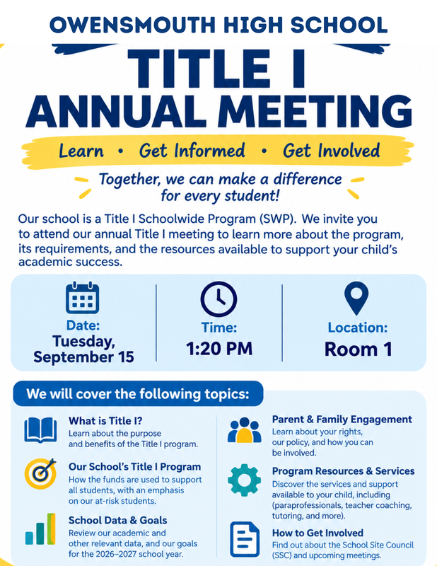 Annual Title 1 Meeting Flier