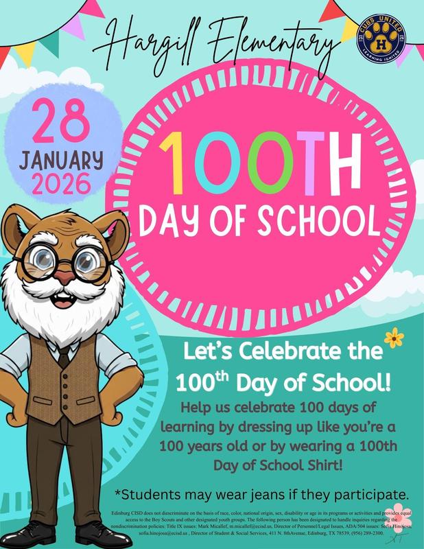 100th Day of School-Jan 28 Flyer