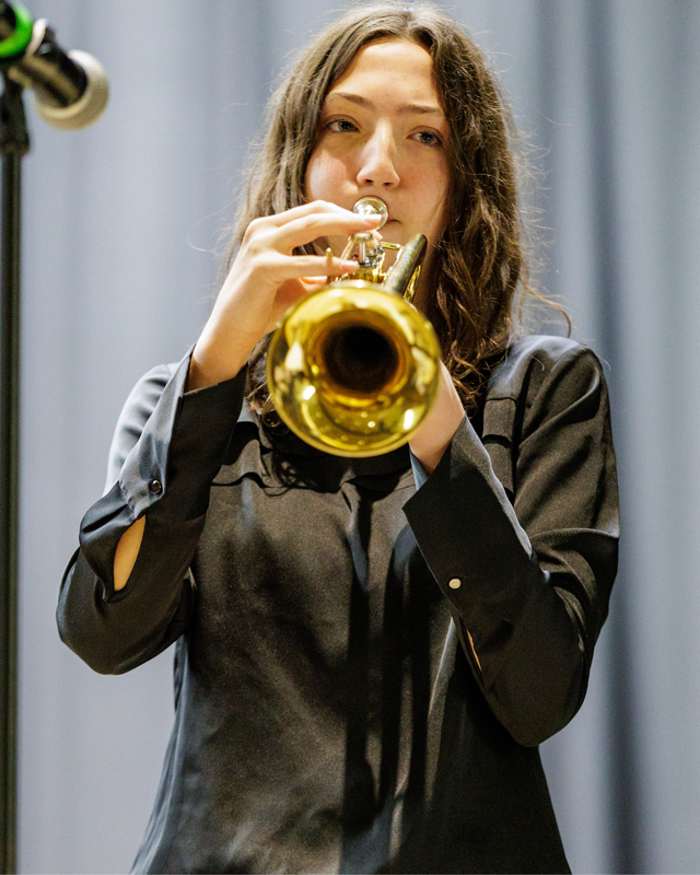 Musician playing trumpet