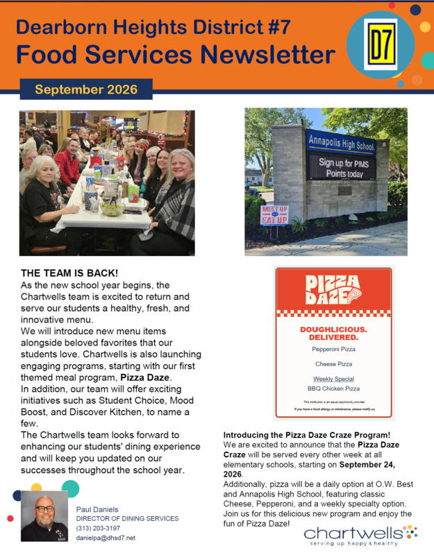 screenshot food service newsletter