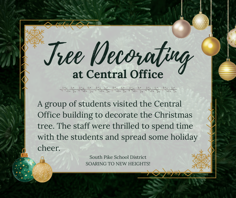 SPSD central office tree decorating 2025