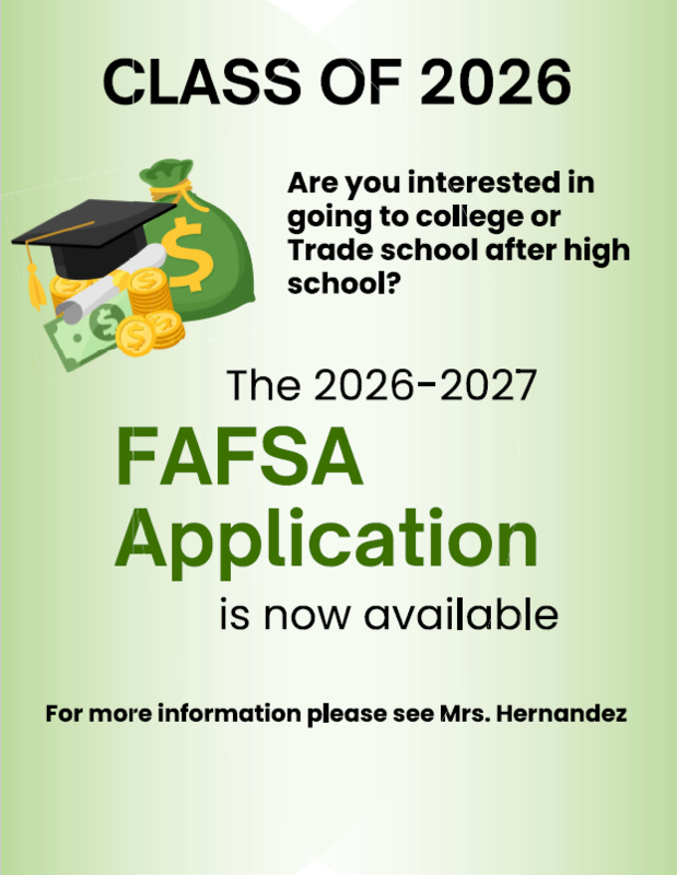 FAFSA application is now available for 2026-2027 students