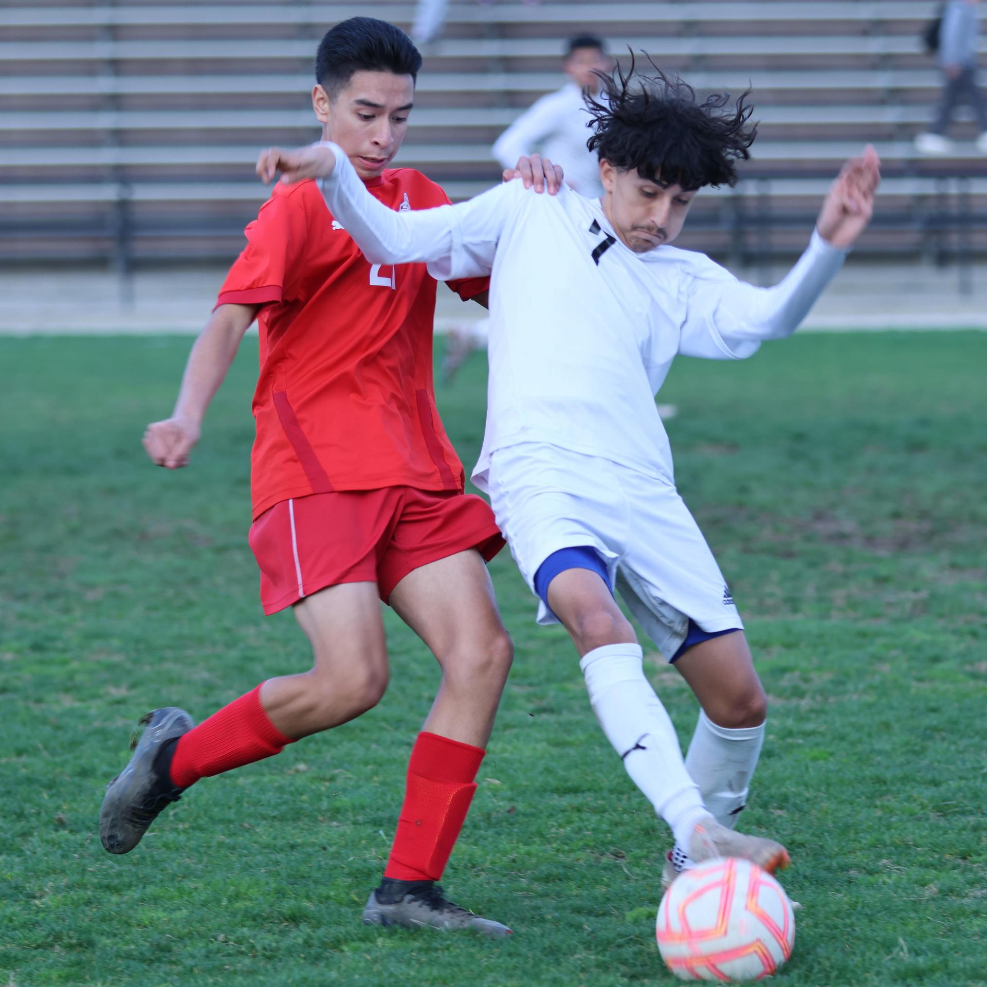 junior varsity boys playing soccer against washington union