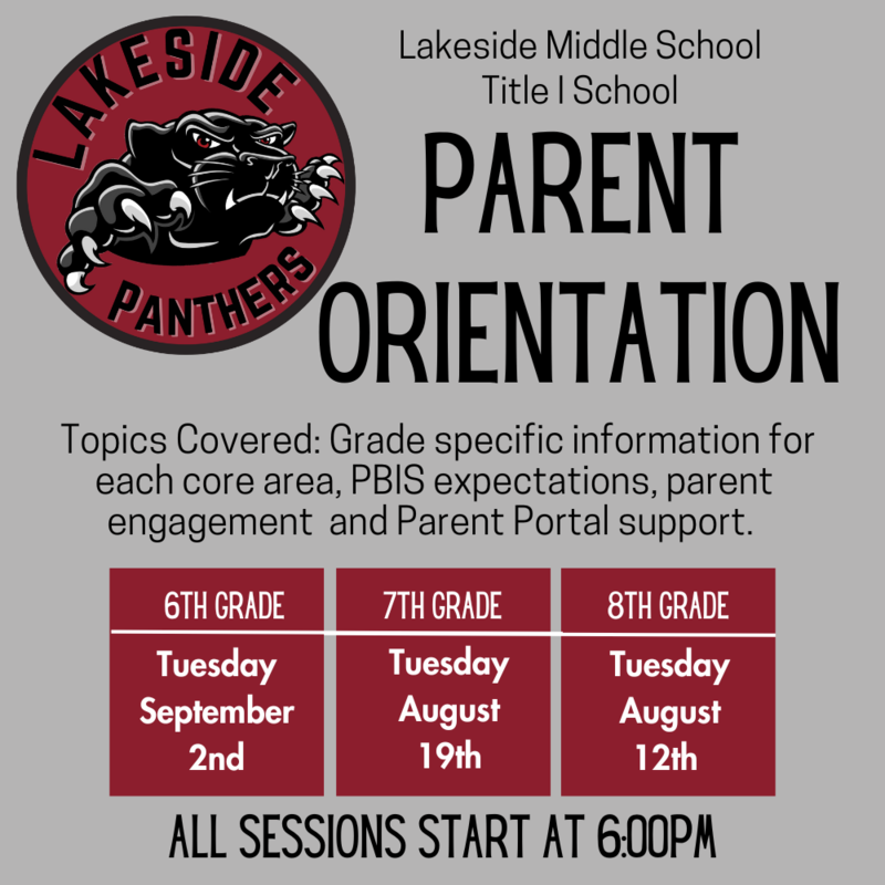 Parent Orientation for 6th 7th and 8th grade