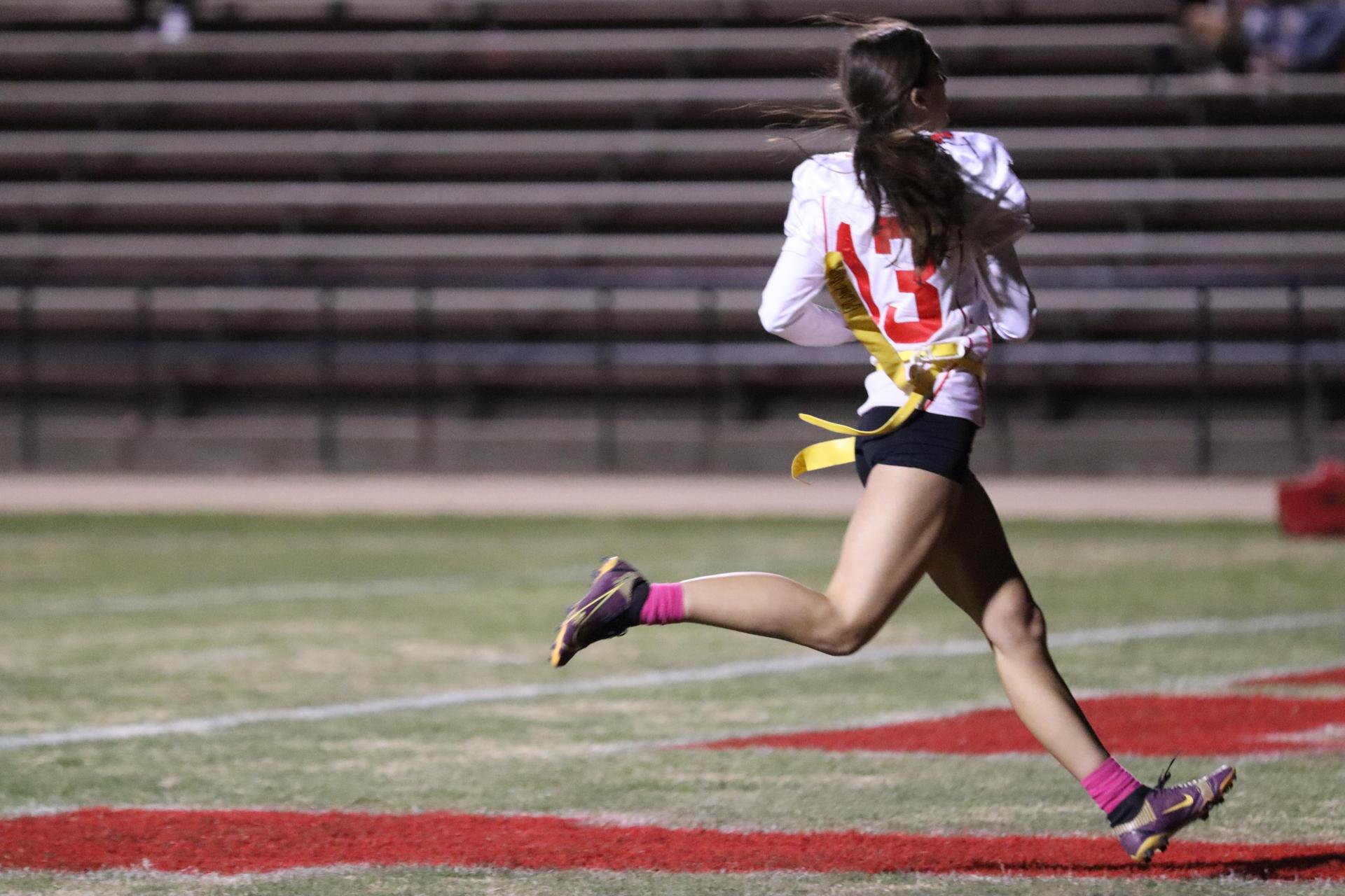 girls playing flag football