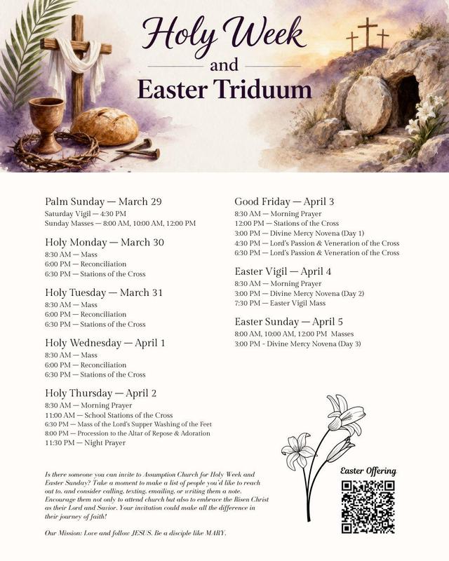 Holy Week and the Easter Triduum