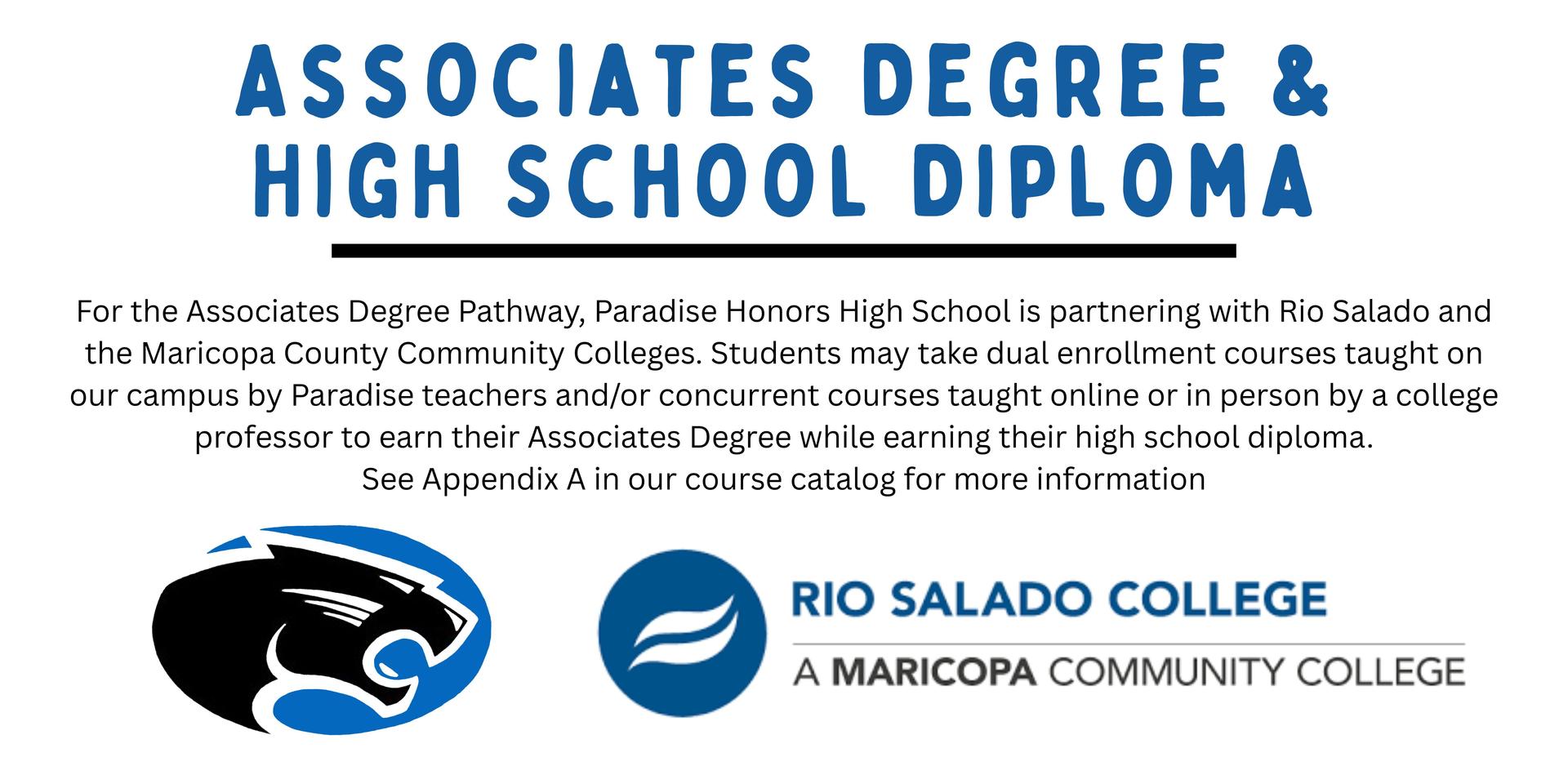 graphic that says "associates degree pathway"