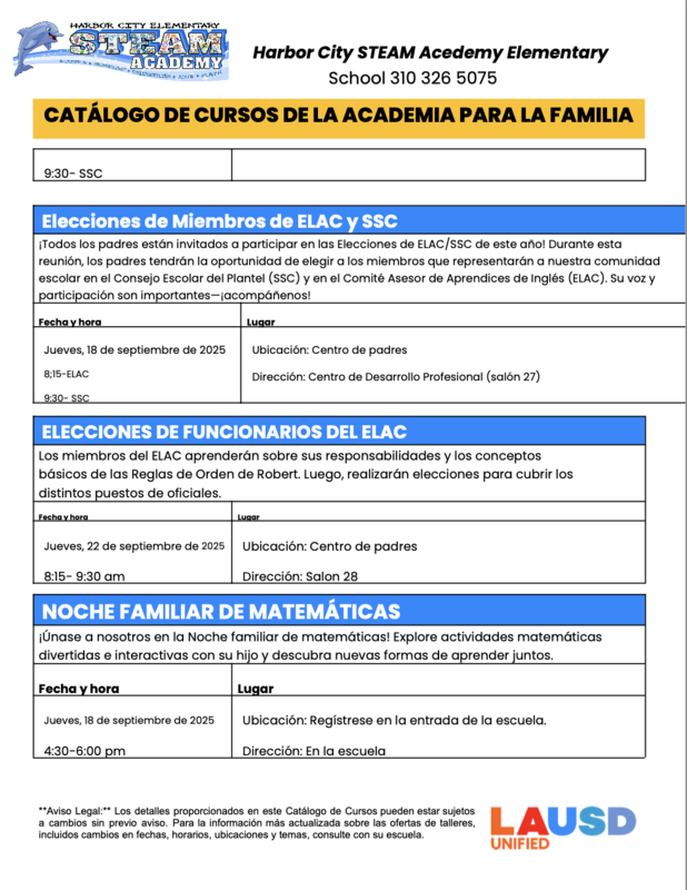 September 2025 Partent Academy
