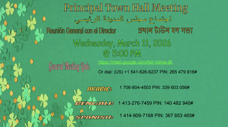 Principal Town Hall Meeting Flyer March 2026