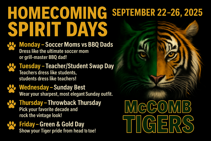 Homecoming 2025 Spirit Days