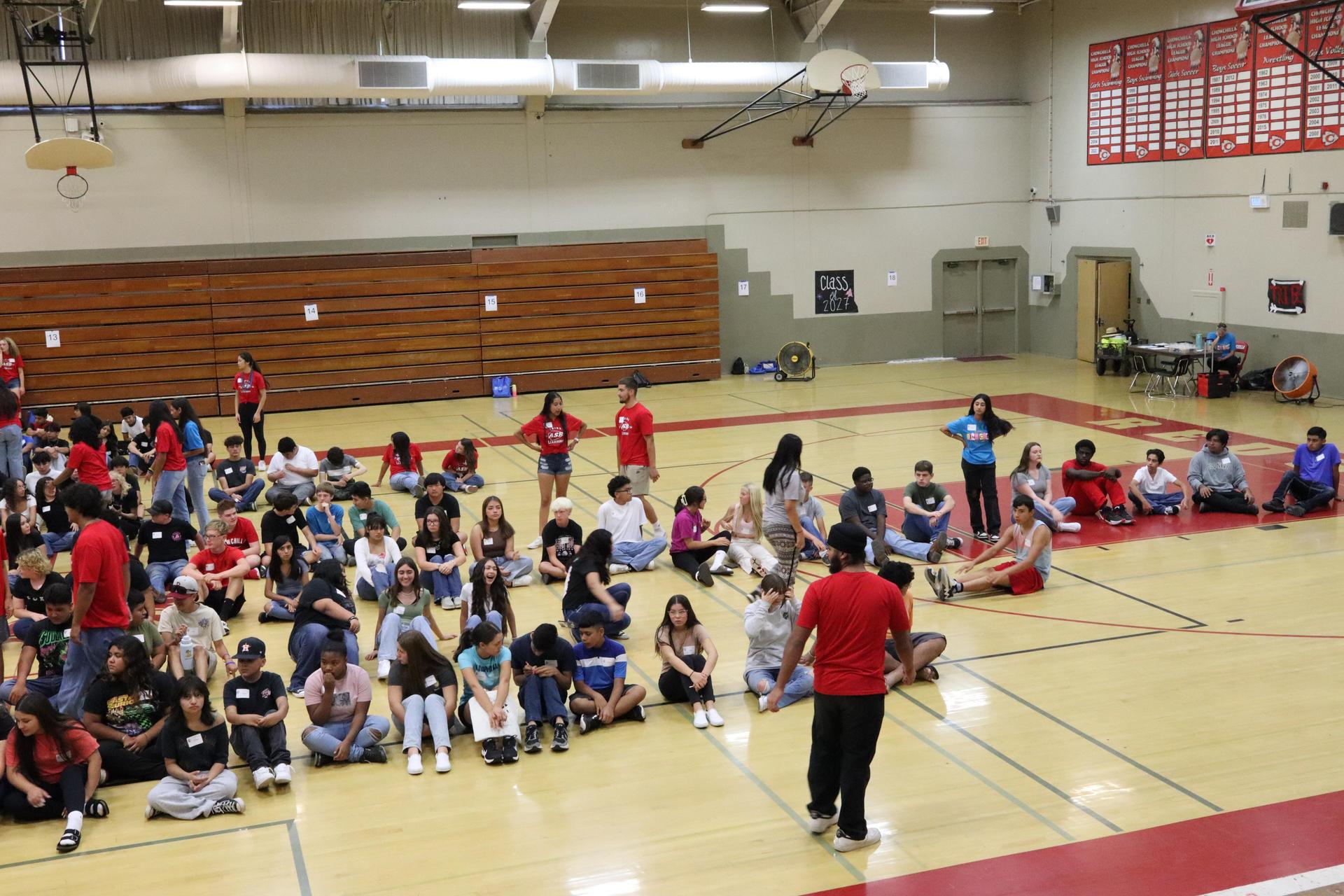 students and staff enjoying Freshman Orientation