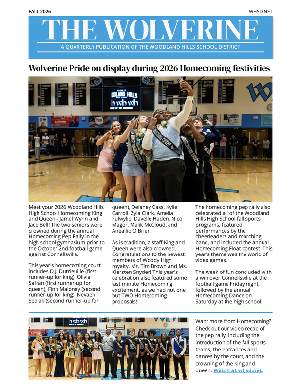The front page of the Wolverine newsletter