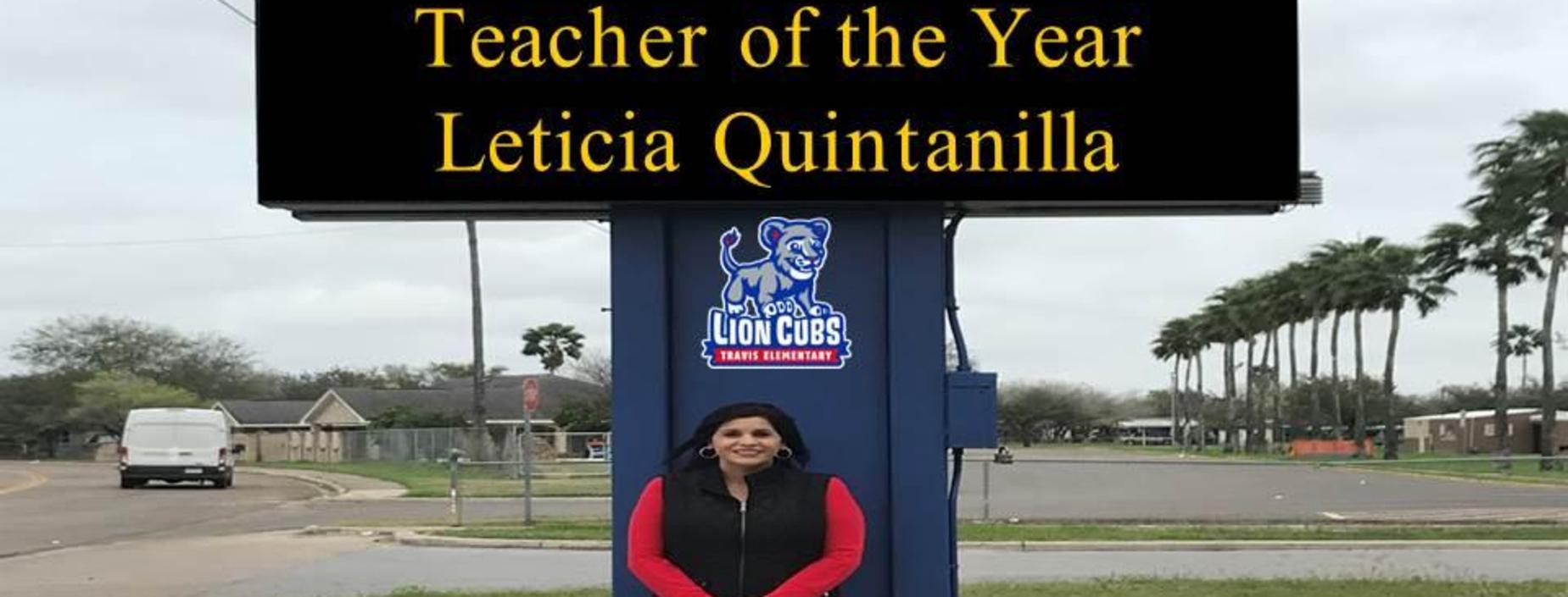 Congratulations Teacher of the Year Mrs. L. Quintanilla!