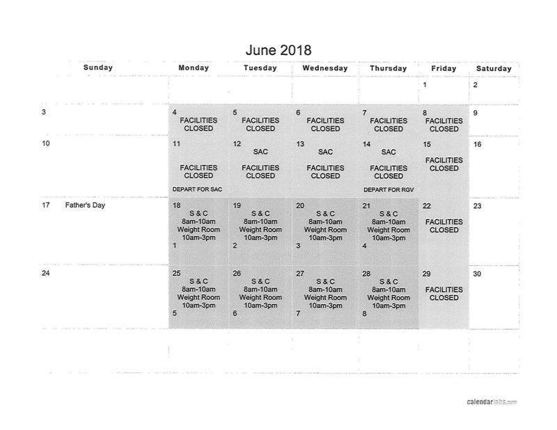 June Schedule