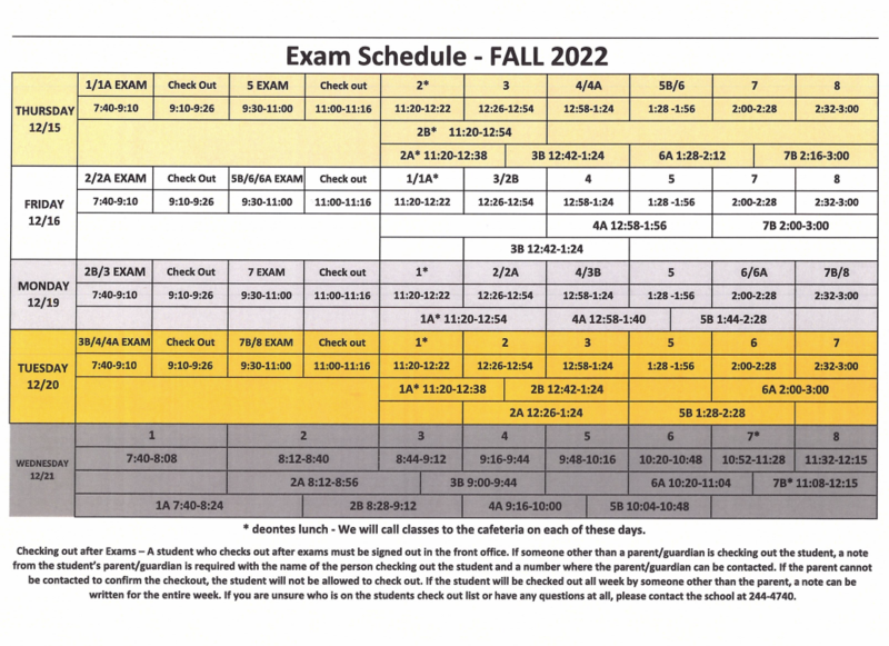 Exam Schedule Fall 2022 New Hope Middle Exam Schedule Fall 2022 New Hope Middle