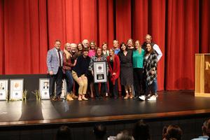 Girls Basketball Team on stage