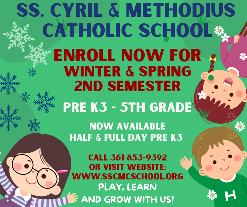 Winter & Spring Open Enrollment for Pre K3 - 5th grade