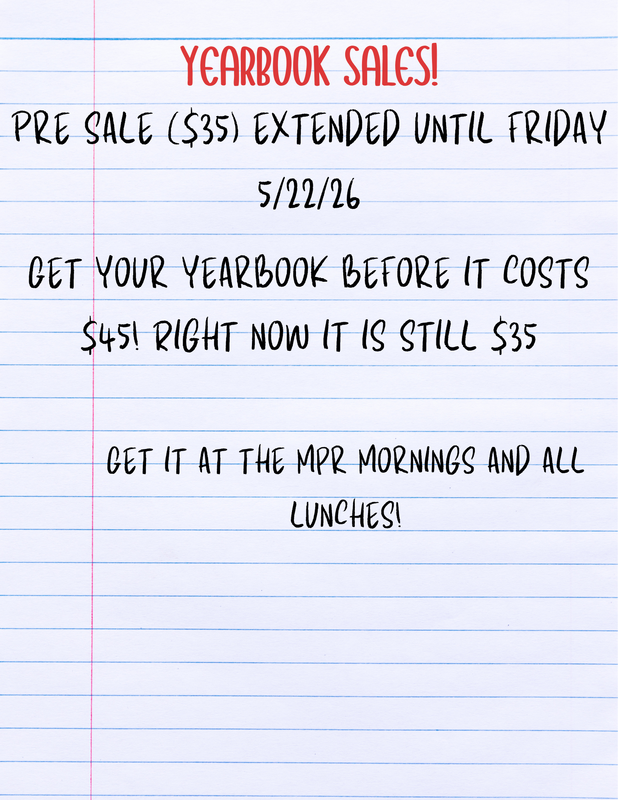2026 Yearbook Pre-Sale Extended