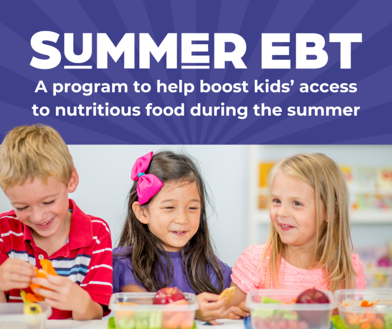 Summer EBT program with three children eating lunch together
