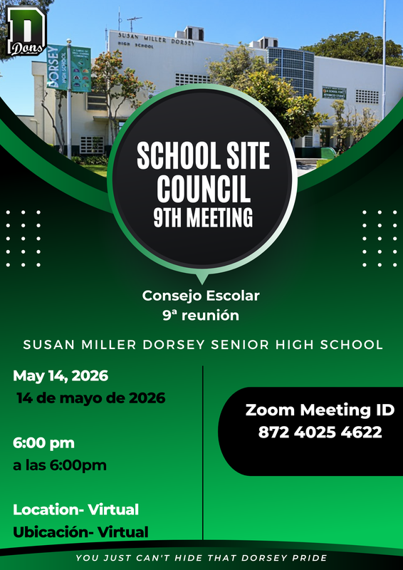 School Site Council Meeting #9 Flyer