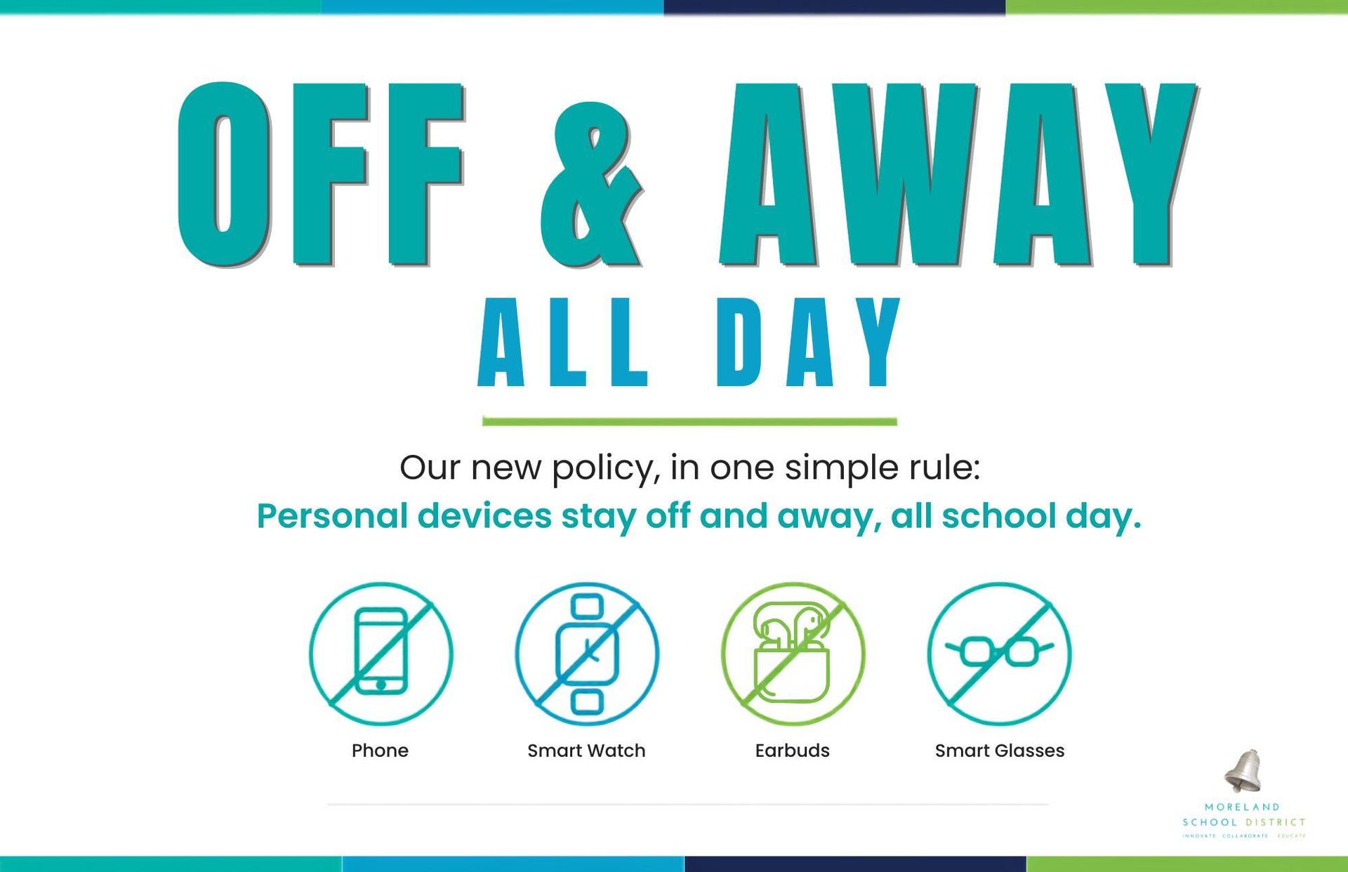 Off & Away All Day, images of text devices with no symbol around them