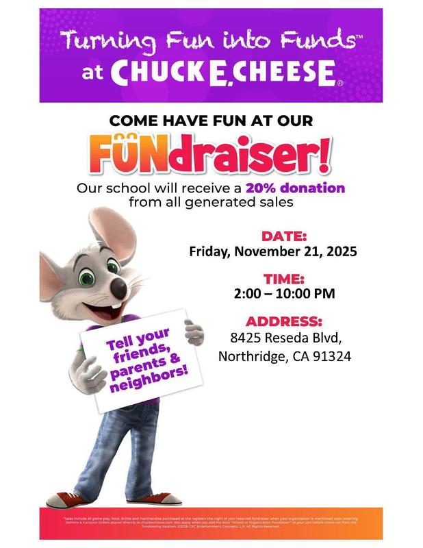 Chuck E Cheese flyer