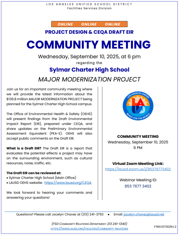 Major Modernization Community Meeting/ Reunion Comunitaria sobre el Proyecto Extenso de Modernizacion