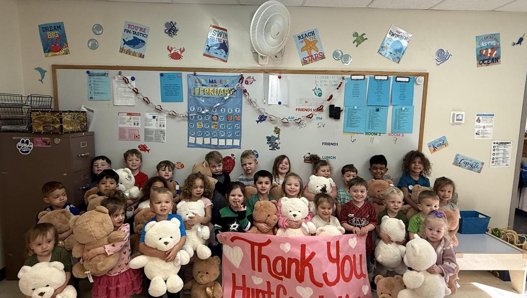 Classroom of students thanking Hunt County Kids