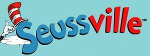 Playful text 'Seussville' with a Cat in the Hat hat in the logo.