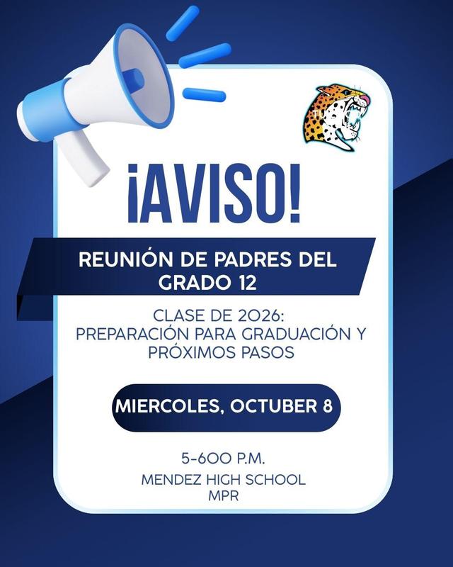 12th grade parent meeting flyer SPANISH