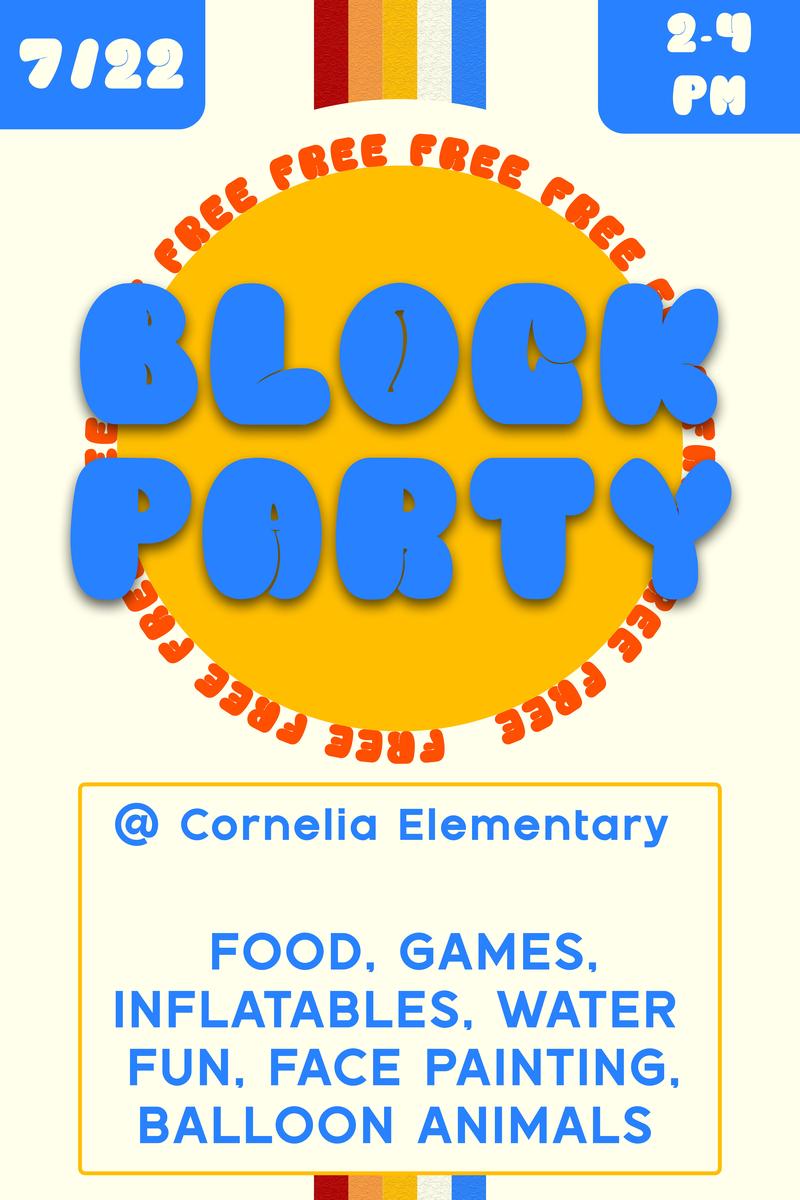 Back to School Bash - Tuesday, July 22; 2:00 pm - 4:00 pm
