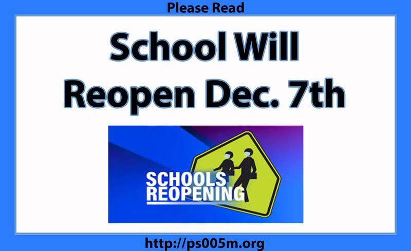 Schools Reopn December 7th Featured Photo