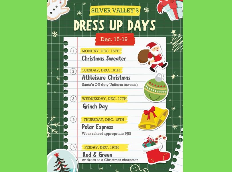 Christmas Week Dress Up Days