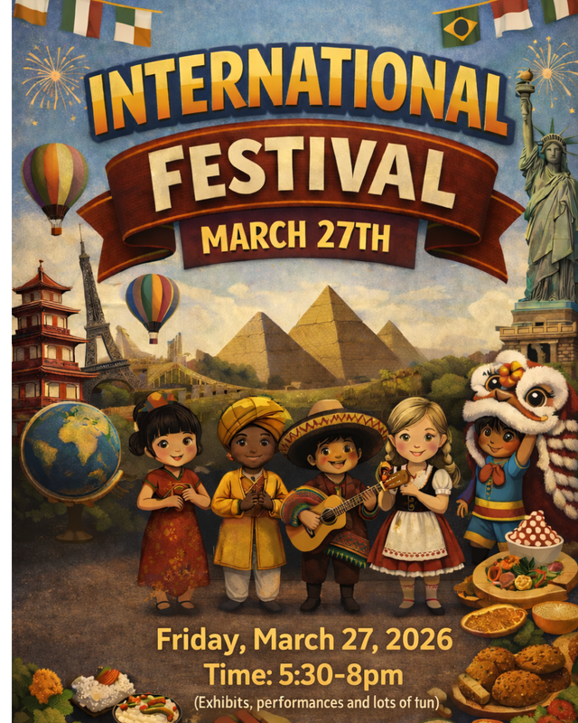 statue of liberty, pyramids, county flags, hot air balloons, other international sights.