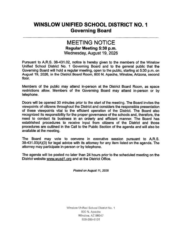 The next governing board meeting is August 19, 2026 Featured Photo