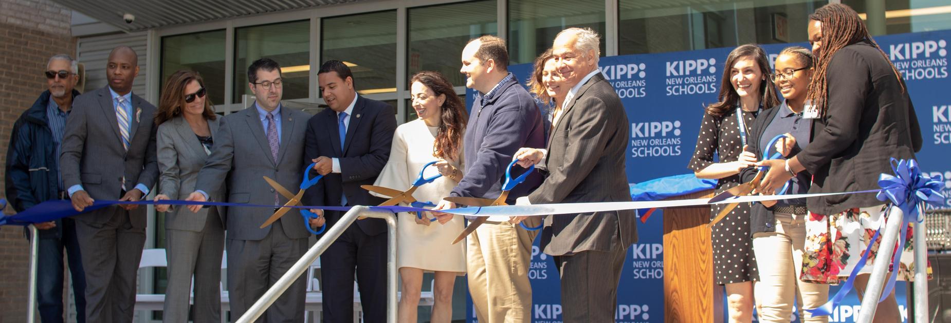 Ribbon cutting ceremony at KIPP Belive