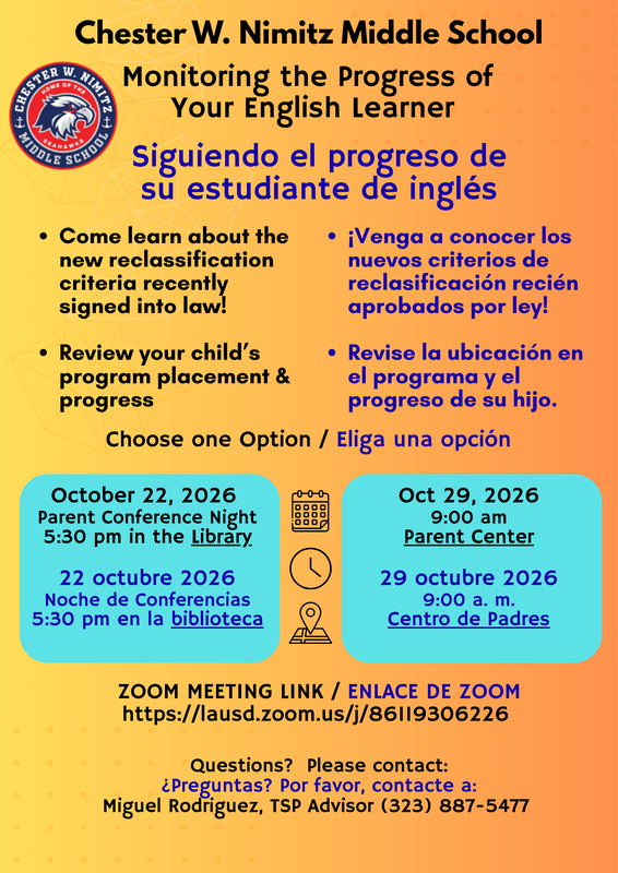 EL Parent Meeting / Reunion para Padres de Aprendices de Ingles Featured Photo