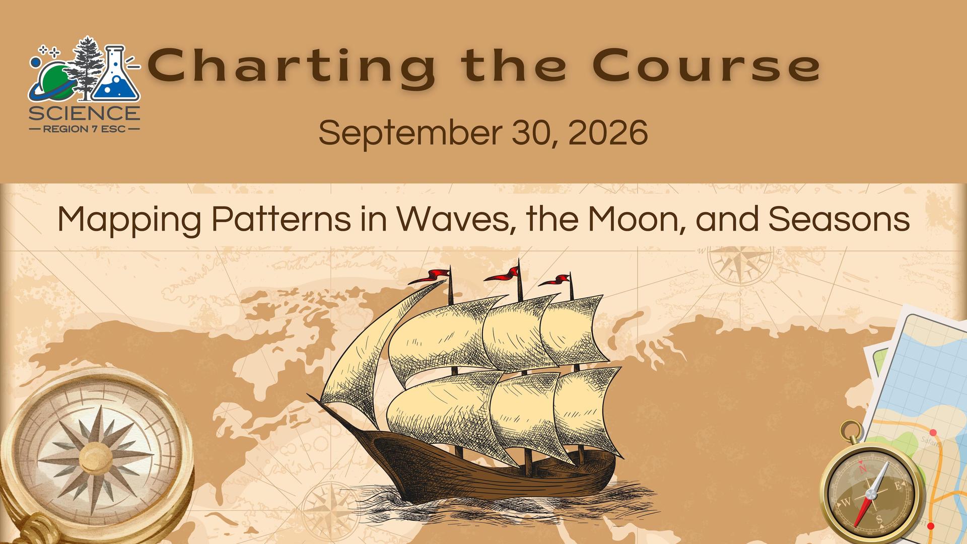 Graphic for Charting the Course science workshop on September 30, 2026.