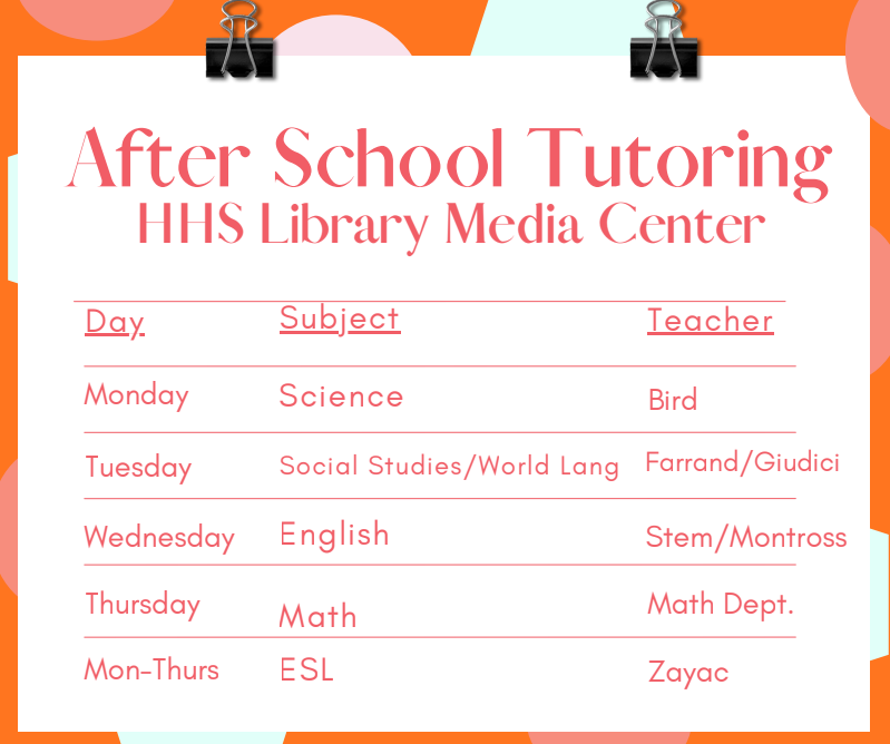 25-26 tutoring schedule