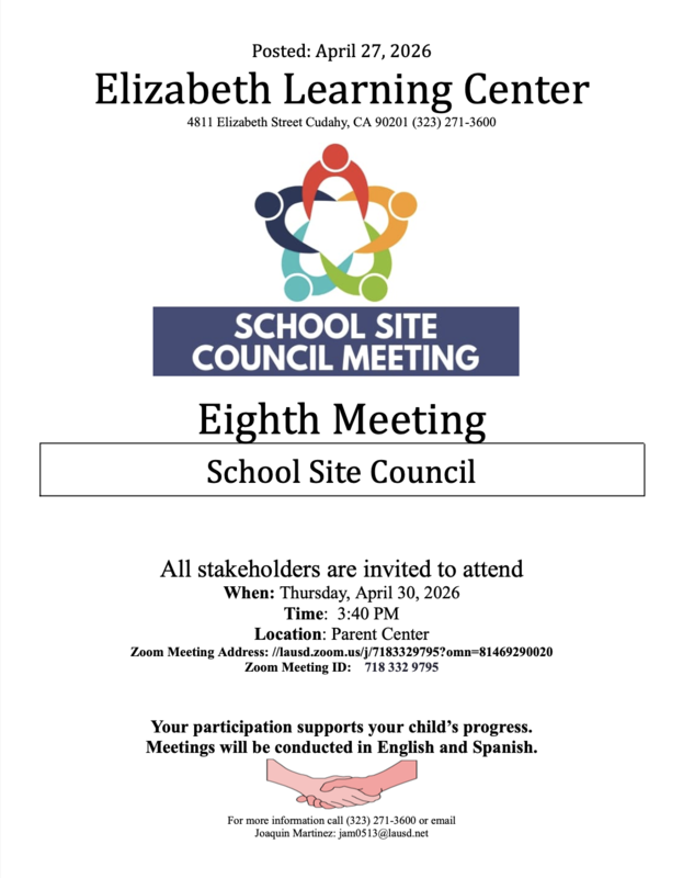 School Site Council 8th Meeting