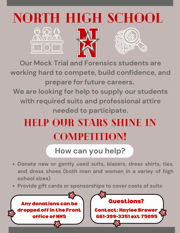 flyer promoting a clothing drive collecting suits
