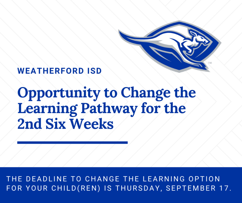 Roo logo with wording about changing your learning pathway for the 2nd six weeks