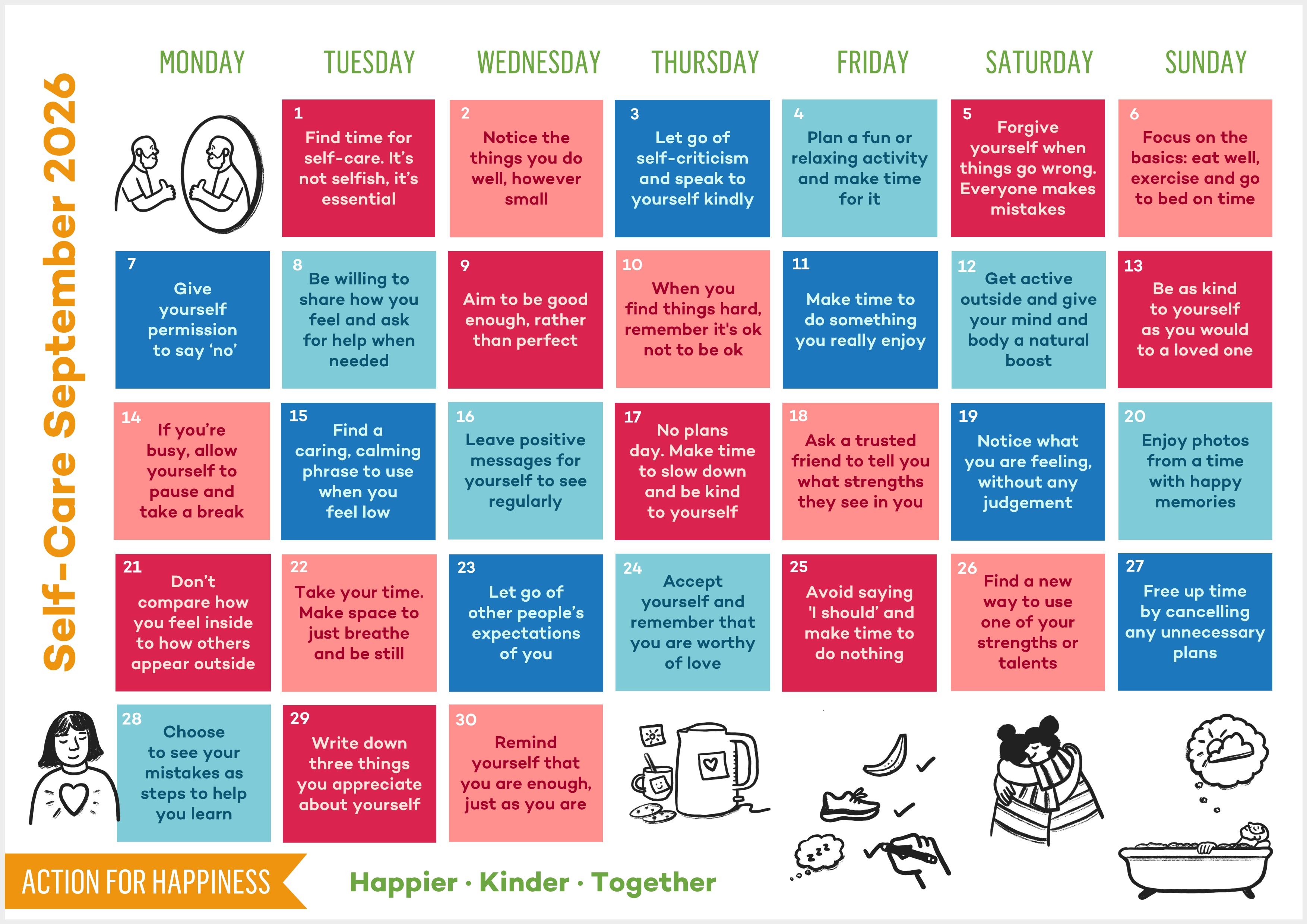 Self-Care September 2026 calendar
