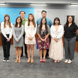 Group photo of 8 SJLA IB graduates