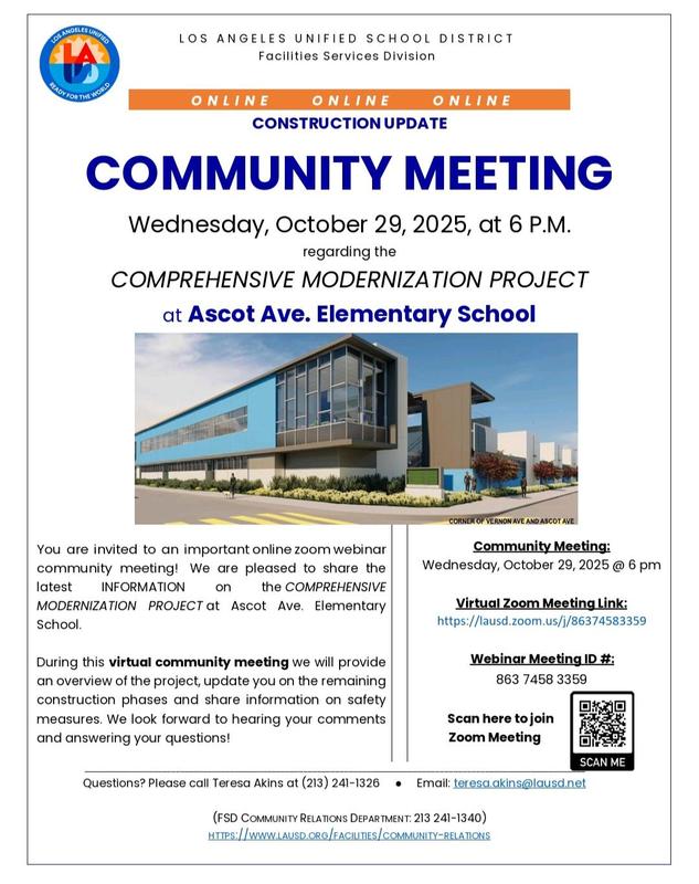 Community Meeting October 29th