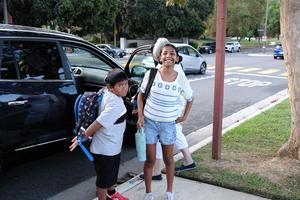 student dropped off from vehicle