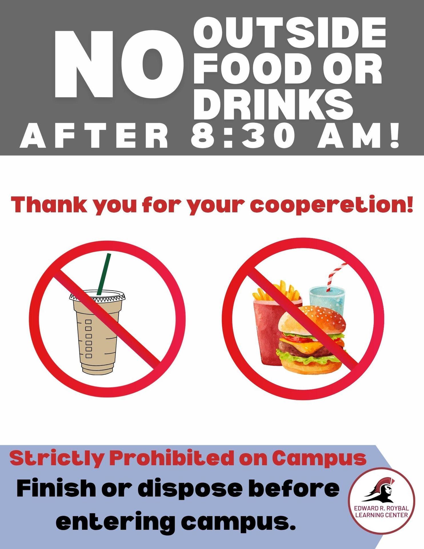 no outside food