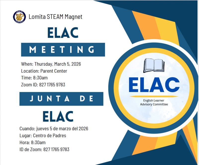 ELAC Meeting | Lomita Elementary Math/ Science/ Technology Magnet
